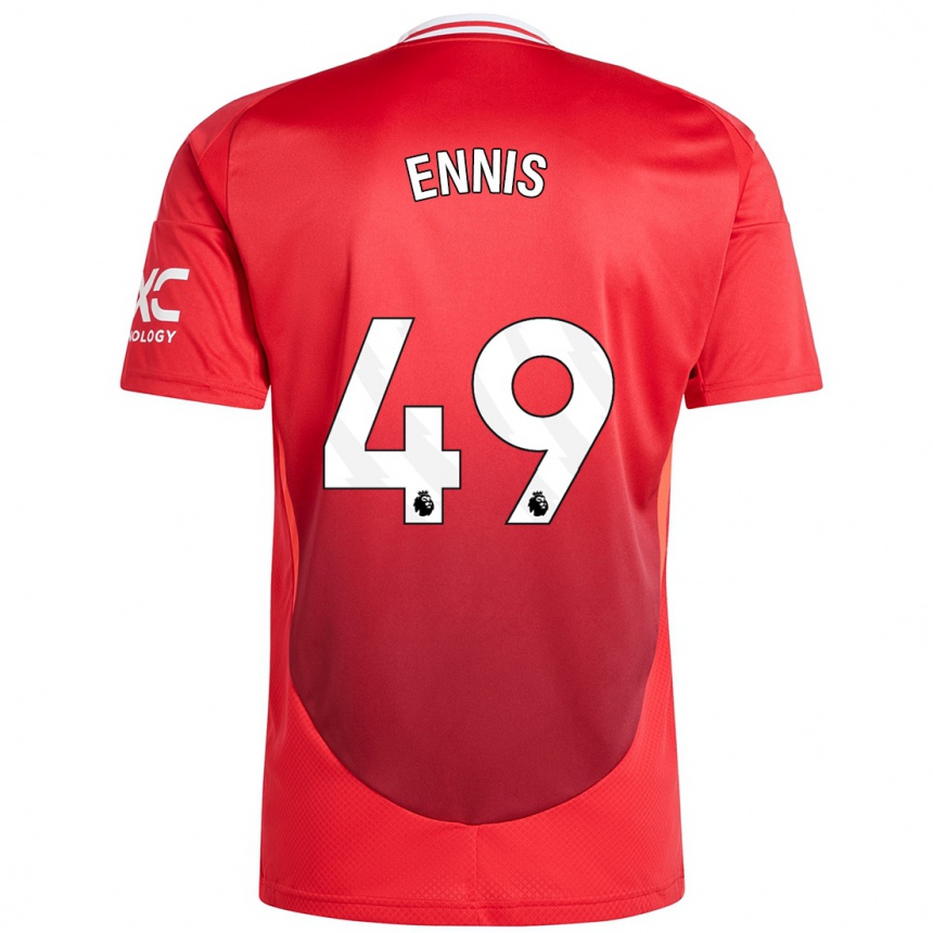 Gyermek Labdarúgás Ethan Ennis #49 Élénkpiros Hazai Jersey 2024/25 Mez Póló Ing