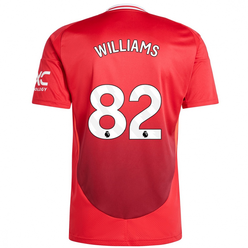 Gyermek Labdarúgás Ethan Williams #82 Élénkpiros Hazai Jersey 2024/25 Mez Póló Ing