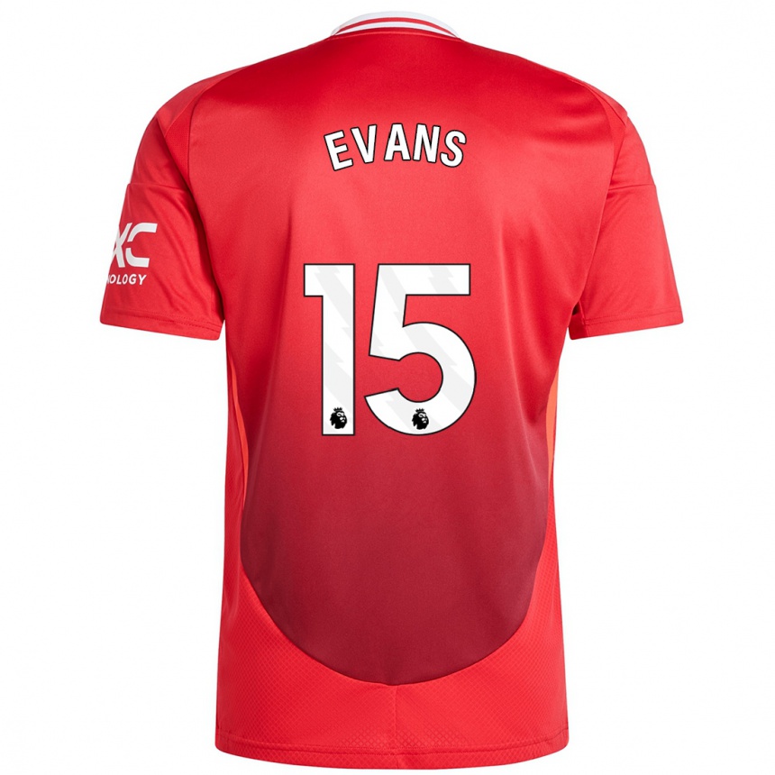 Gyermek Labdarúgás Gemma Evans #15 Élénkpiros Hazai Jersey 2024/25 Mez Póló Ing