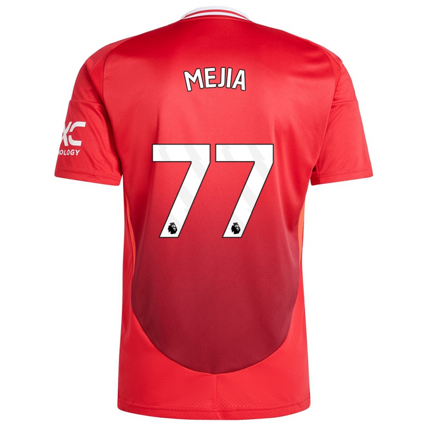 Gyermek Labdarúgás Mateo Mejia #77 Élénkpiros Hazai Jersey 2024/25 Mez Póló Ing