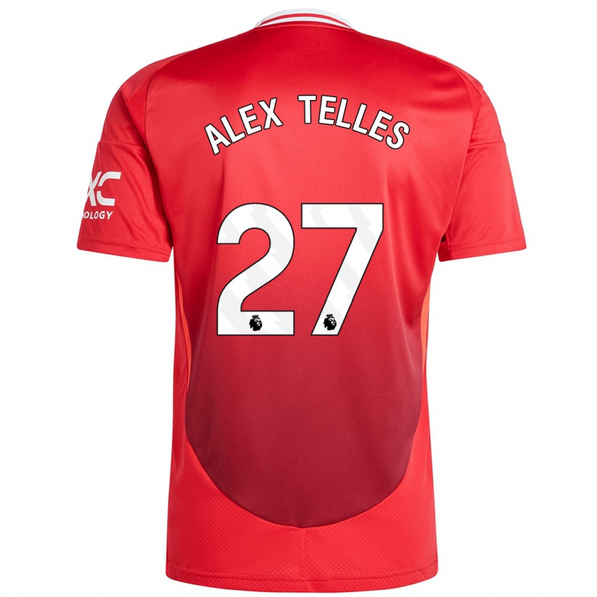 Gyermek Labdarúgás Alex Nicolao Telles #27 Élénkpiros Hazai Jersey 2024/25 Mez Póló Ing