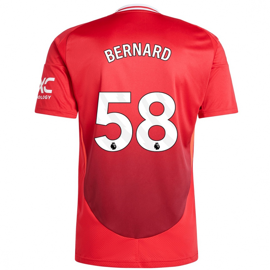 Gyermek Labdarúgás Bernard #58 Élénkpiros Hazai Jersey 2024/25 Mez Póló Ing