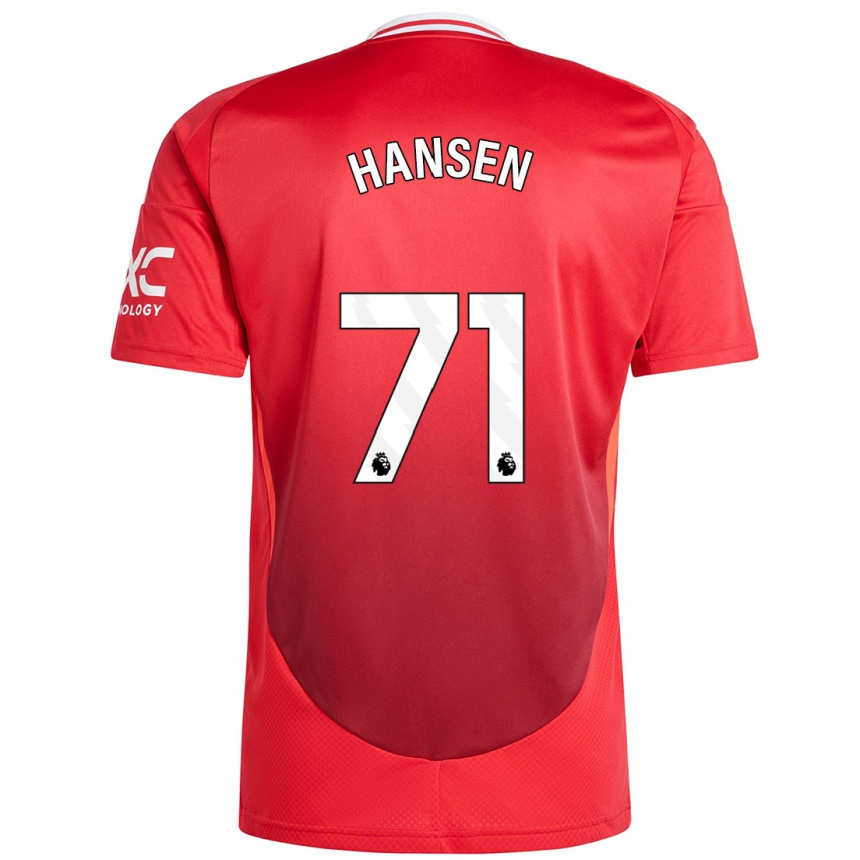 Gyermek Labdarúgás Isak Hansen-Aaroen #71 Élénkpiros Hazai Jersey 2024/25 Mez Póló Ing