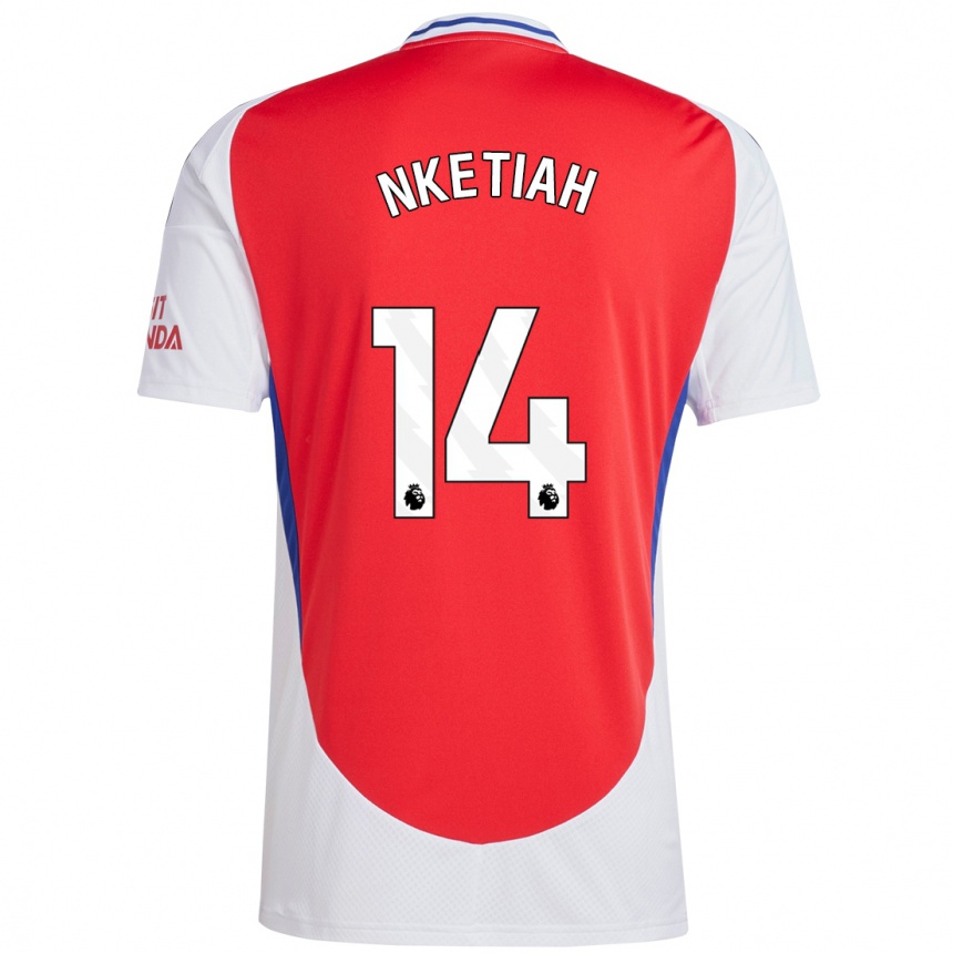 Gyermek Labdarúgás Eddie Nketiah #14 Piros Fehér Hazai Jersey 2024/25 Mez Póló Ing