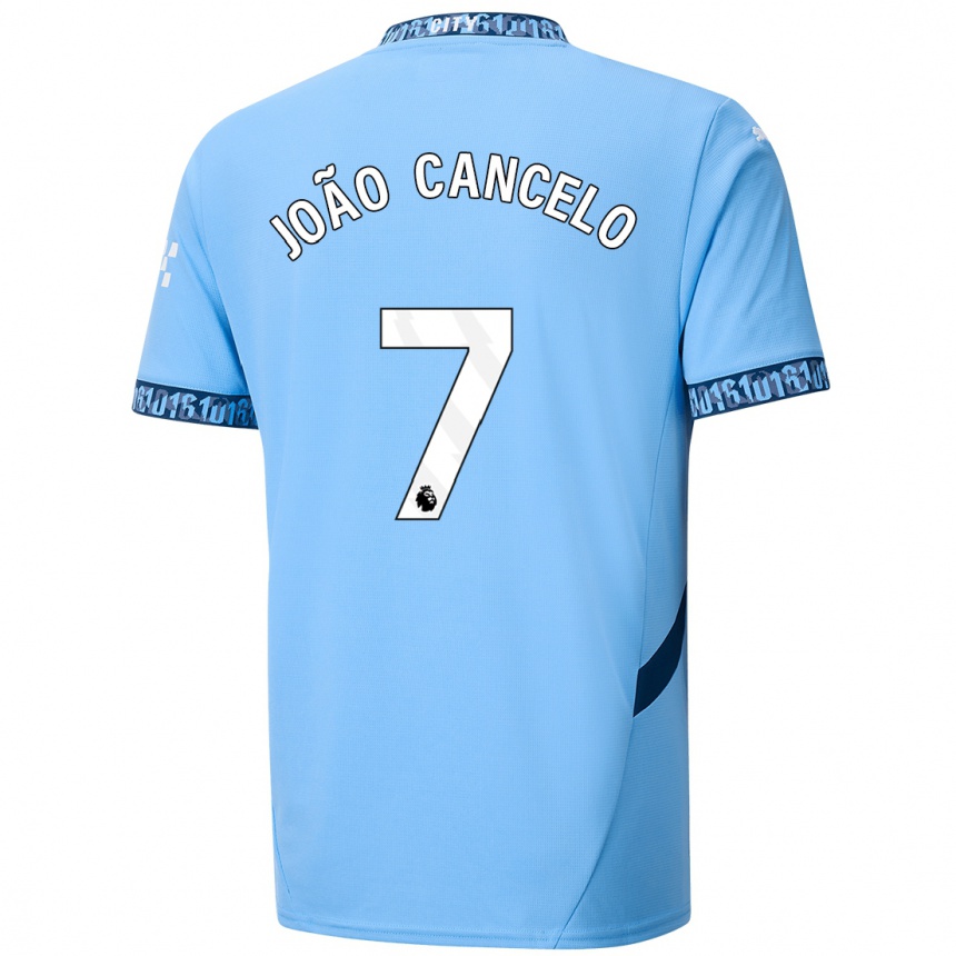 Gyermek Labdarúgás Joao Cancelo #7 Sötétkék Hazai Jersey 2024/25 Mez Póló Ing