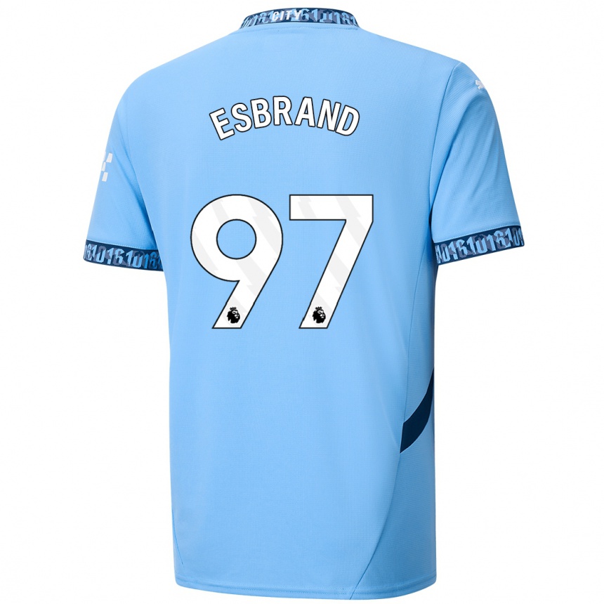 Gyermek Labdarúgás Josh Wilson-Esbrand #97 Sötétkék Hazai Jersey 2024/25 Mez Póló Ing