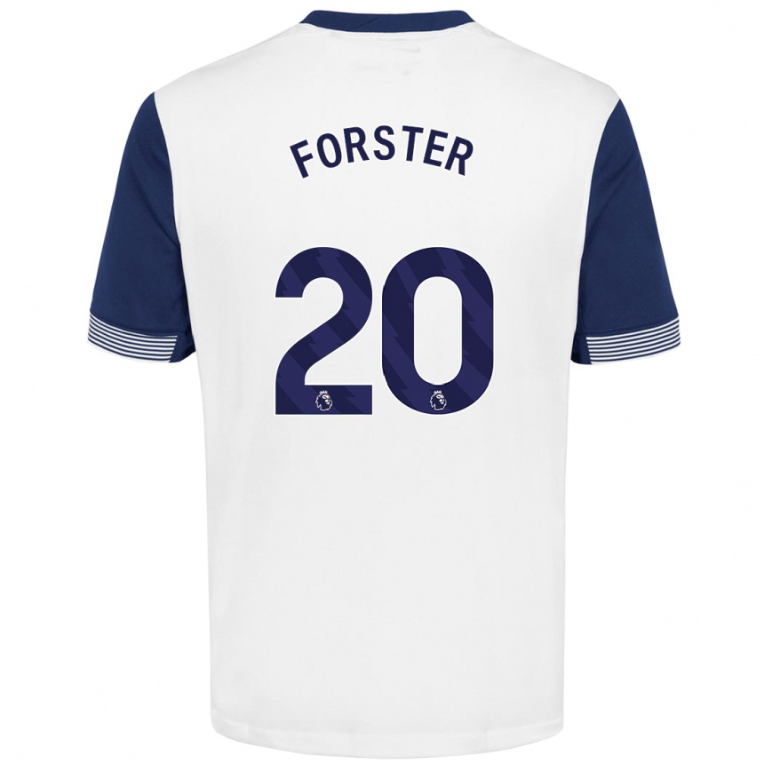 Gyermek Labdarúgás Fraser Forster #20 Fehér Kék Hazai Jersey 2024/25 Mez Póló Ing