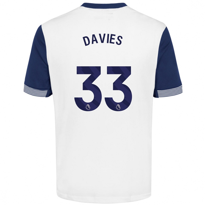 Gyermek Labdarúgás Ben Davies #33 Fehér Kék Hazai Jersey 2024/25 Mez Póló Ing