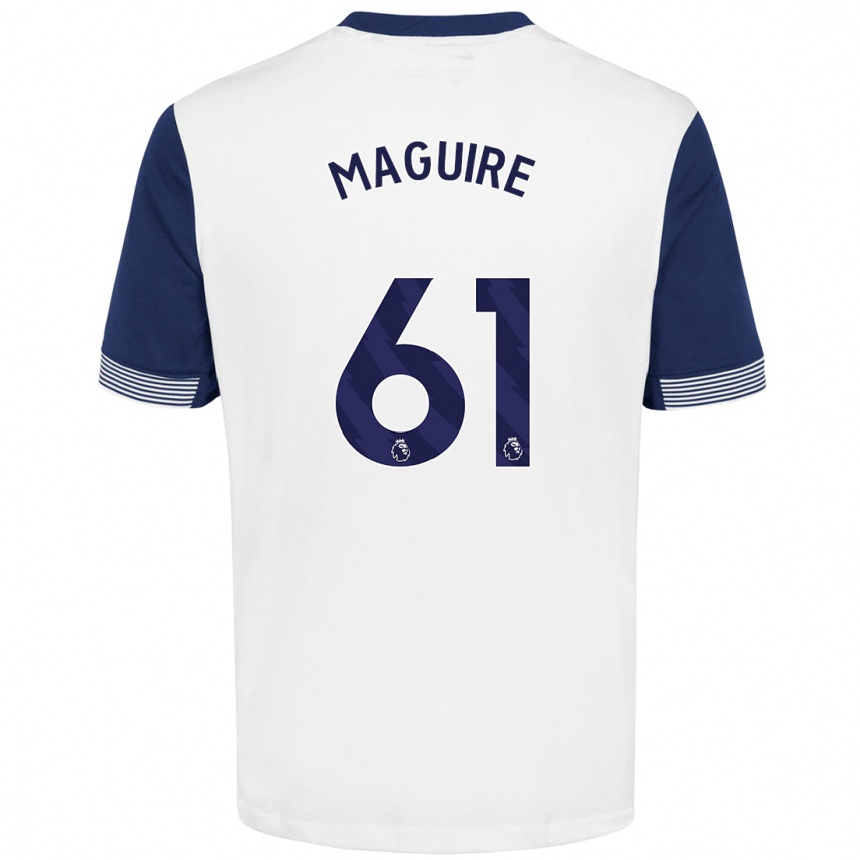 Gyermek Labdarúgás Aaron Maguire #61 Fehér Kék Hazai Jersey 2024/25 Mez Póló Ing