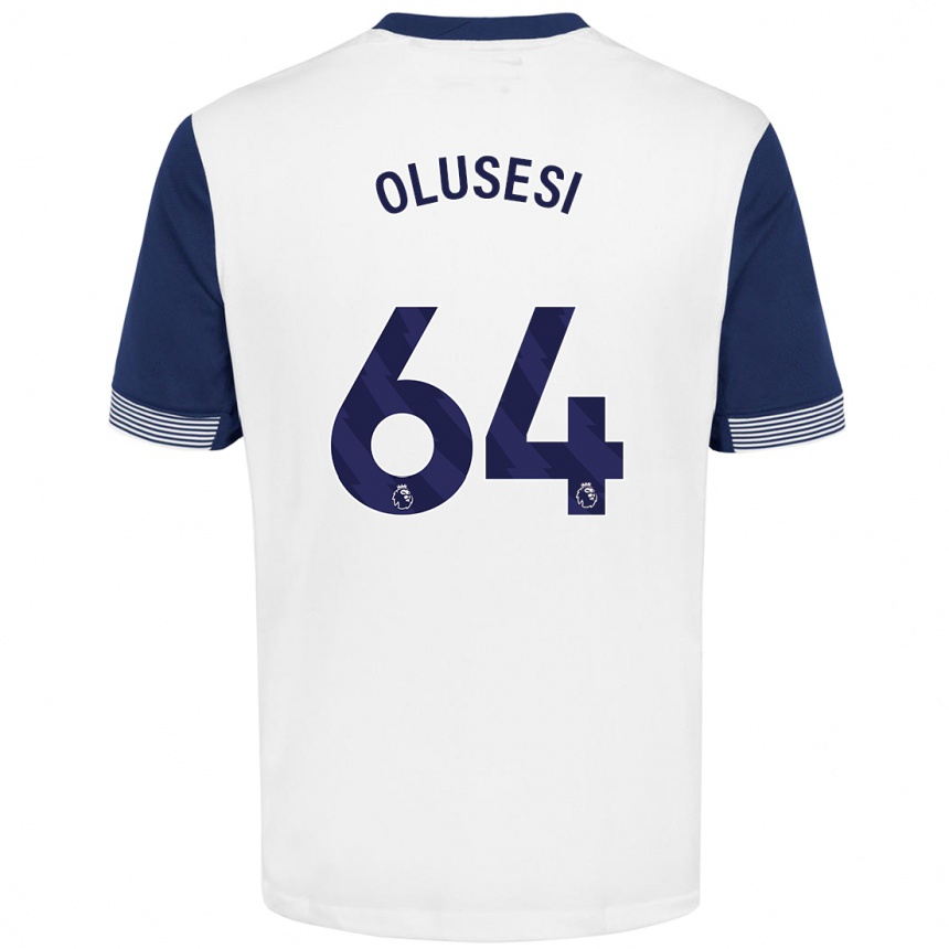 Gyermek Labdarúgás Callum Olusesi #64 Fehér Kék Hazai Jersey 2024/25 Mez Póló Ing