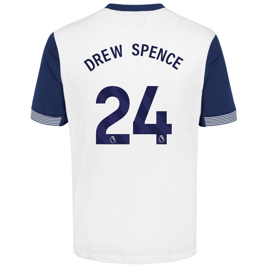 Gyermek Labdarúgás Drew Spence #24 Fehér Kék Hazai Jersey 2024/25 Mez Póló Ing