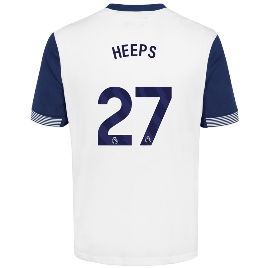 Gyermek Labdarúgás Eleanor Heeps #27 Fehér Kék Hazai Jersey 2024/25 Mez Póló Ing