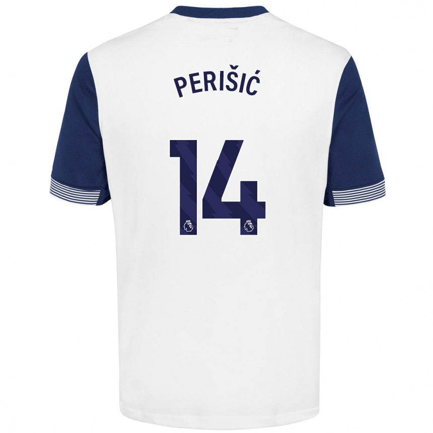 Gyermek Labdarúgás Ivan Perisic #14 Fehér Kék Hazai Jersey 2024/25 Mez Póló Ing