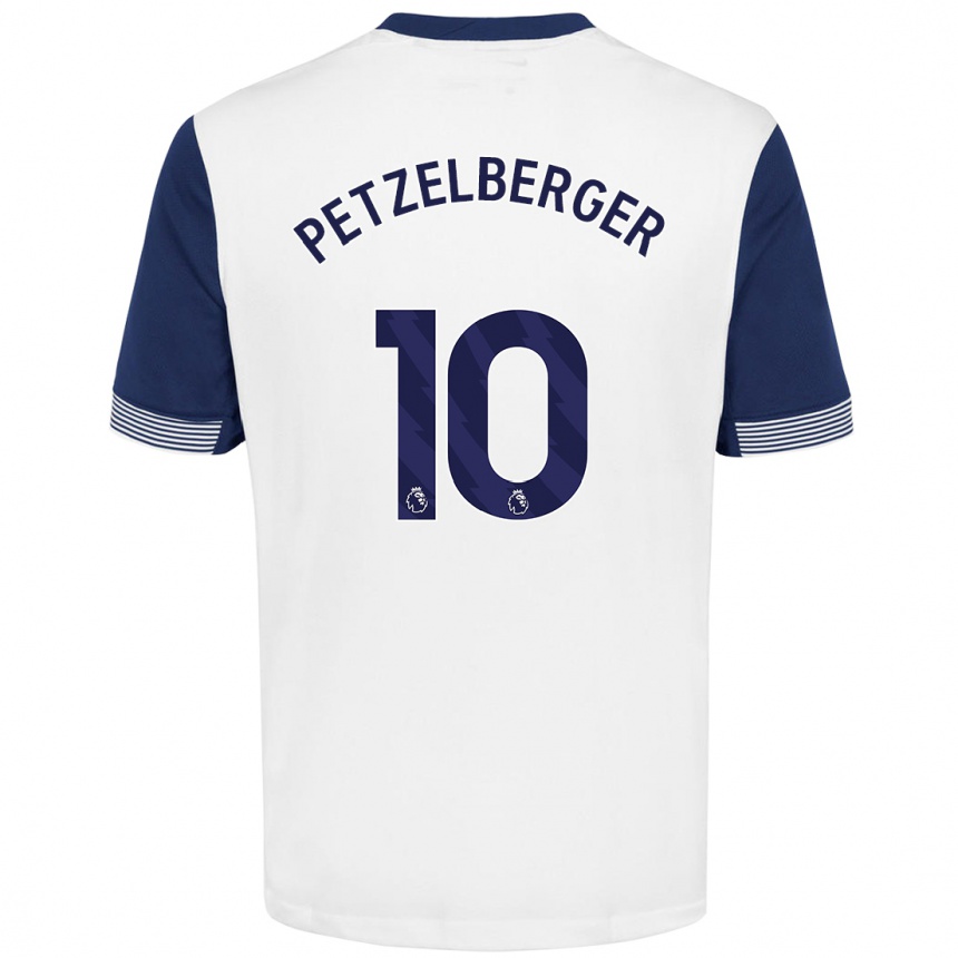 Gyermek Labdarúgás Ramona Petzelberger #10 Fehér Kék Hazai Jersey 2024/25 Mez Póló Ing