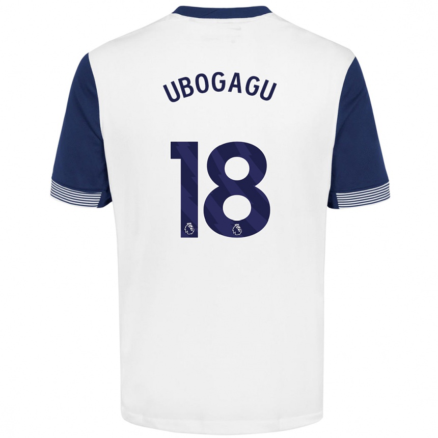 Gyermek Labdarúgás Chioma Ubogagu #18 Fehér Kék Hazai Jersey 2024/25 Mez Póló Ing