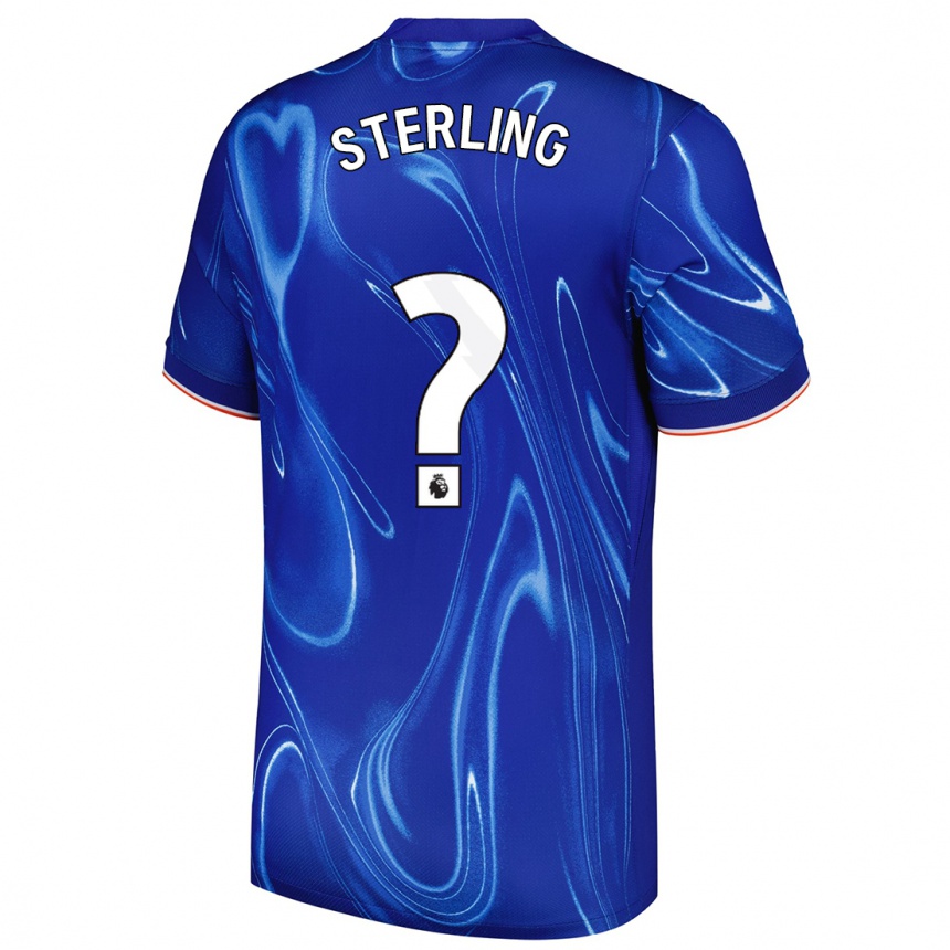 Gyermek Labdarúgás Raheem Sterling #0 Kék Fehér Hazai Jersey 2024/25 Mez Póló Ing