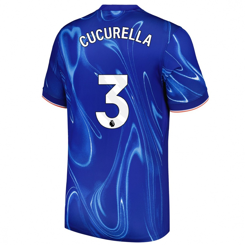 Gyermek Labdarúgás Marc Cucurella #3 Kék Fehér Hazai Jersey 2024/25 Mez Póló Ing