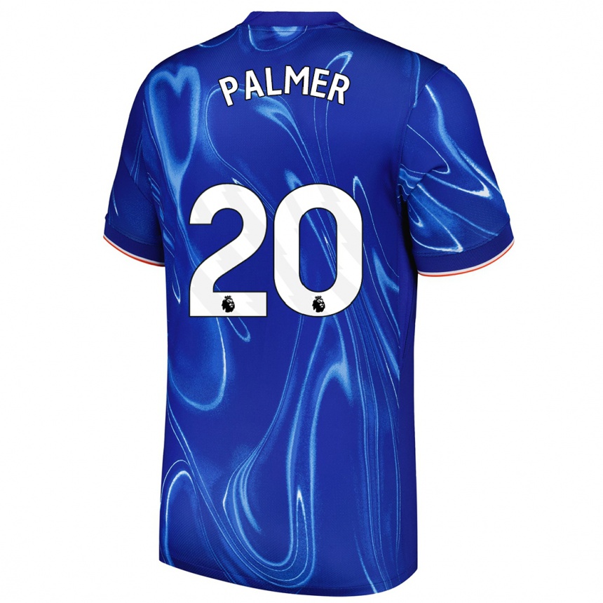 Gyermek Labdarúgás Cole Palmer #20 Kék Fehér Hazai Jersey 2024/25 Mez Póló Ing