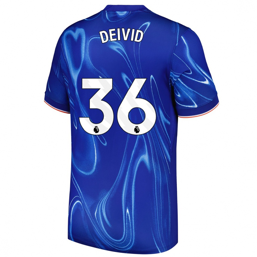 Gyermek Labdarúgás Deivid Washington #36 Kék Fehér Hazai Jersey 2024/25 Mez Póló Ing