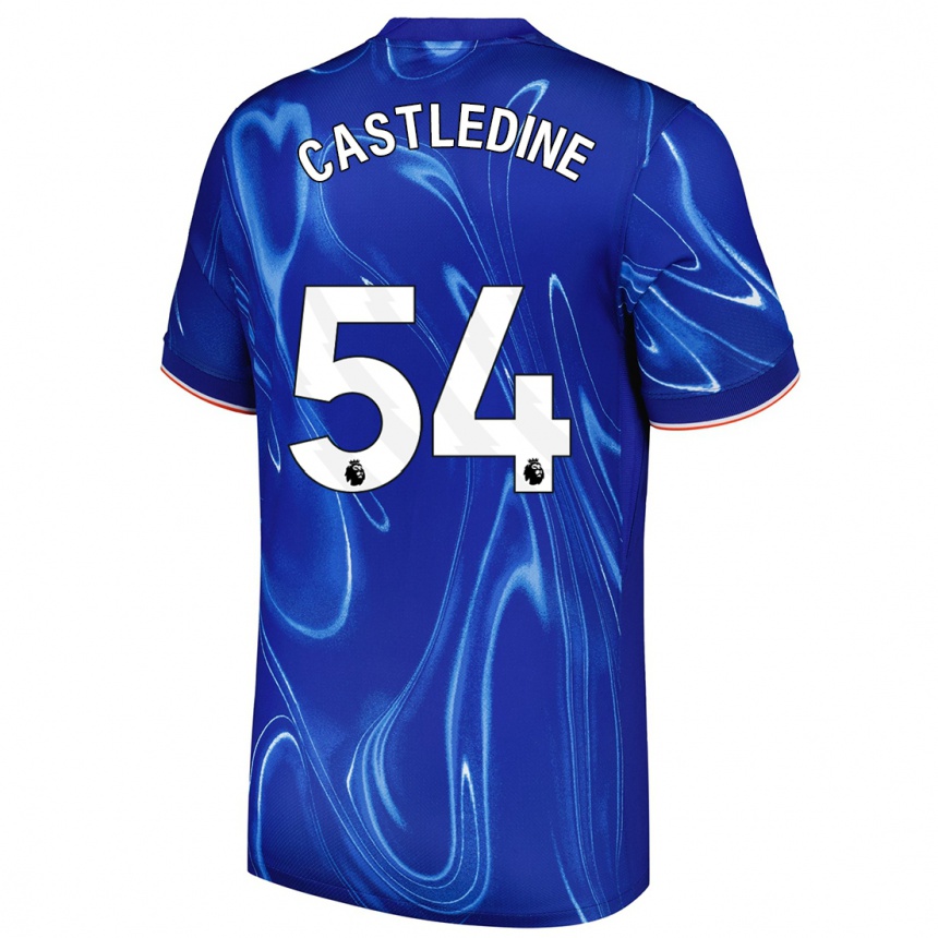 Gyermek Labdarúgás Leo Castledine #54 Kék Fehér Hazai Jersey 2024/25 Mez Póló Ing