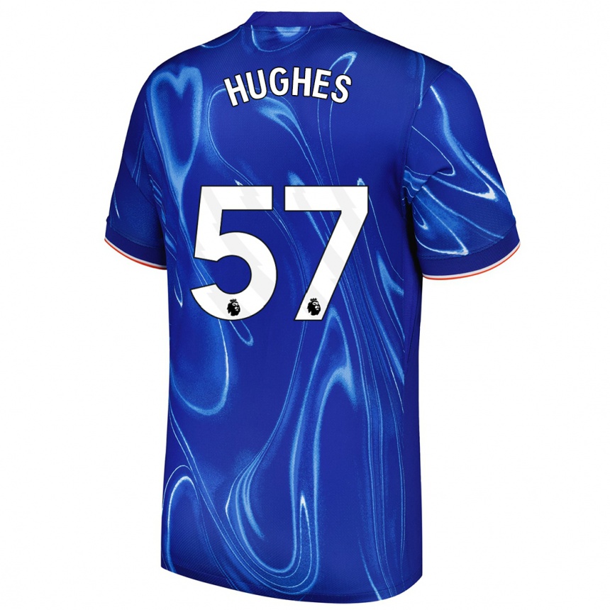 Gyermek Labdarúgás Brodi Hughes #57 Kék Fehér Hazai Jersey 2024/25 Mez Póló Ing