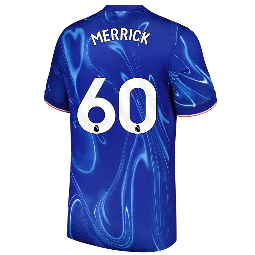 Gyermek Labdarúgás Max Merrick #60 Kék Fehér Hazai Jersey 2024/25 Mez Póló Ing