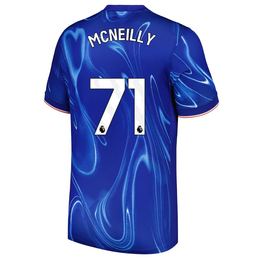 Gyermek Labdarúgás Donnell Mcneilly #71 Kék Fehér Hazai Jersey 2024/25 Mez Póló Ing