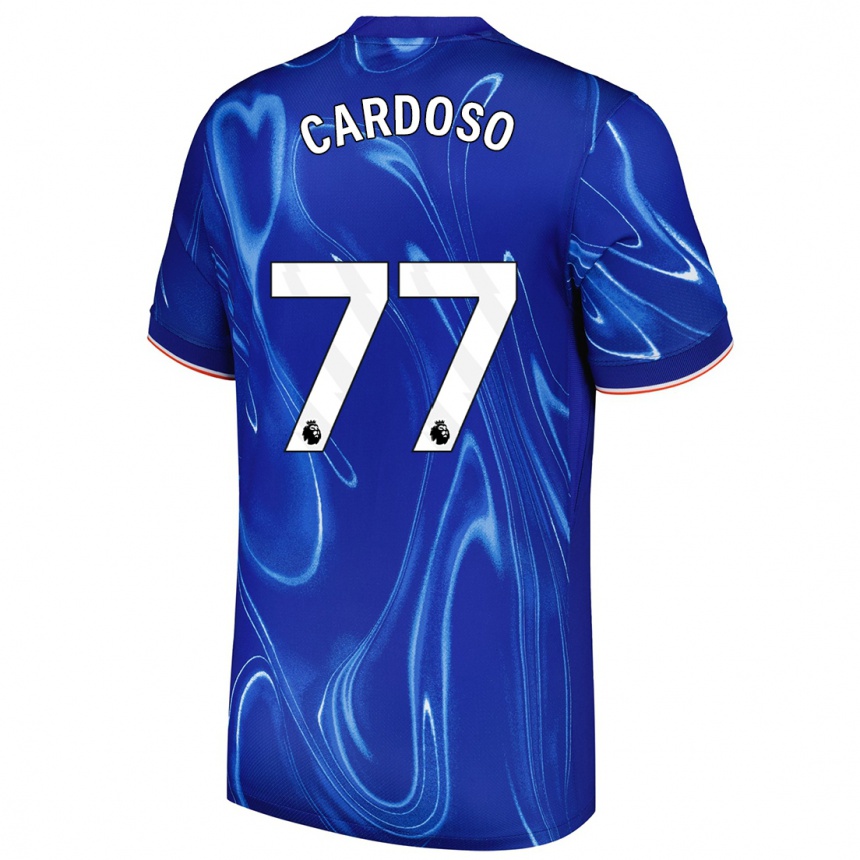 Gyermek Labdarúgás Leo Cardoso #77 Kék Fehér Hazai Jersey 2024/25 Mez Póló Ing