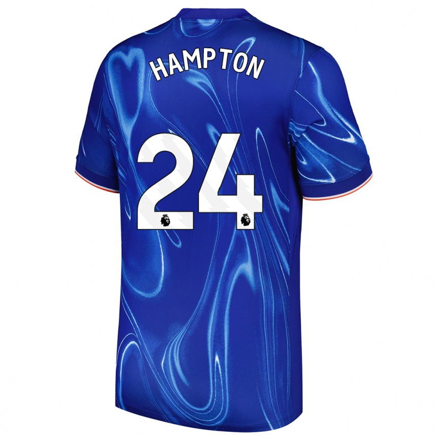 Gyermek Labdarúgás Hannah Hampton #24 Kék Fehér Hazai Jersey 2024/25 Mez Póló Ing