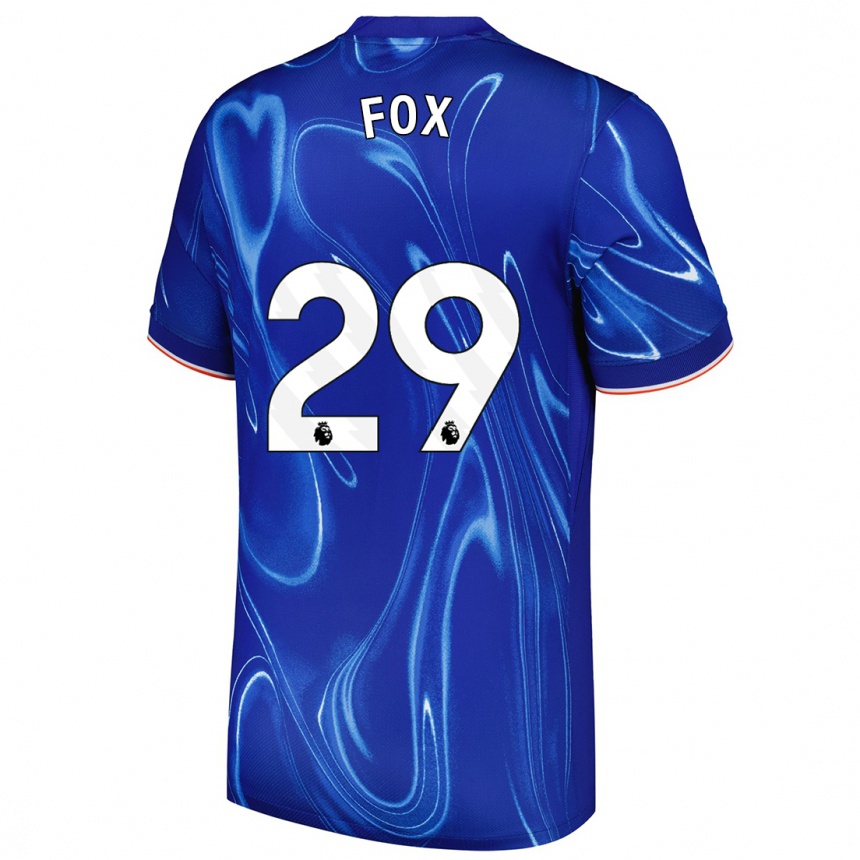 Gyermek Labdarúgás Jorja Fox #29 Kék Fehér Hazai Jersey 2024/25 Mez Póló Ing