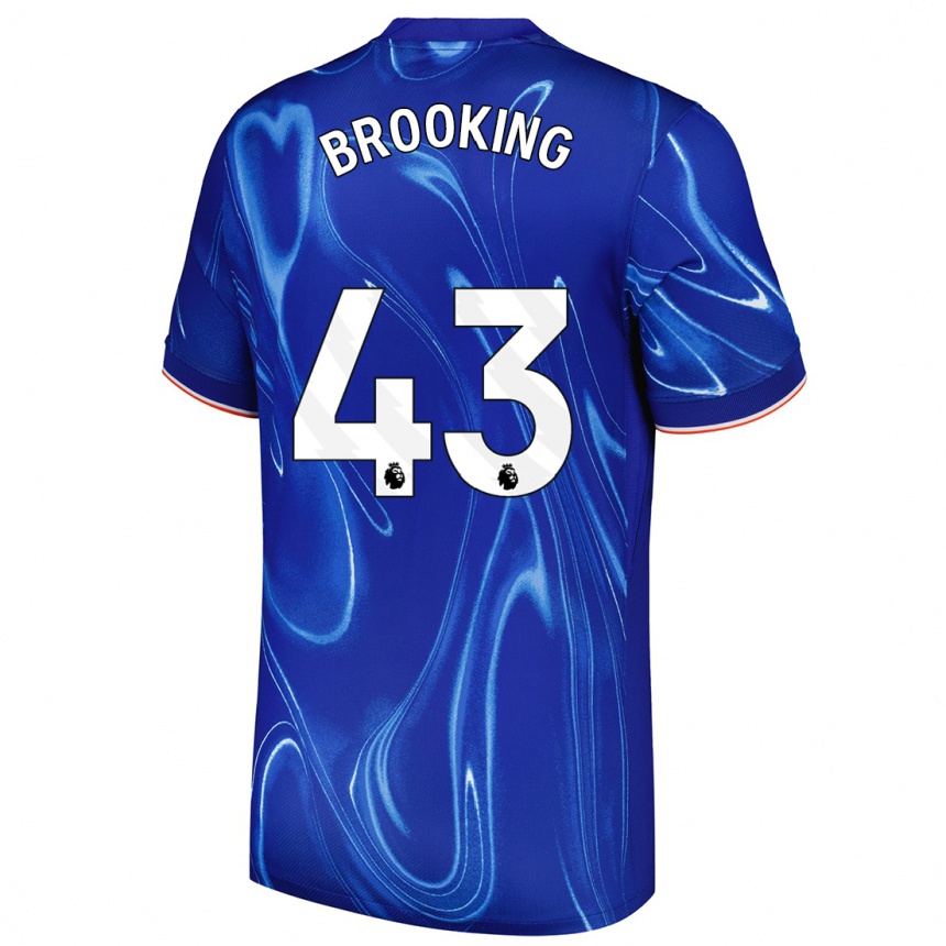 Gyermek Labdarúgás Josh Brooking #43 Kék Fehér Hazai Jersey 2024/25 Mez Póló Ing