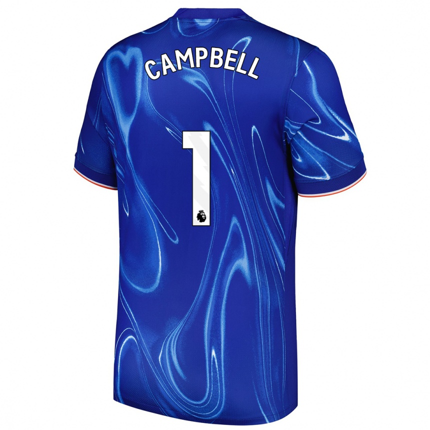 Gyermek Labdarúgás Luke Campbell #1 Kék Fehér Hazai Jersey 2024/25 Mez Póló Ing