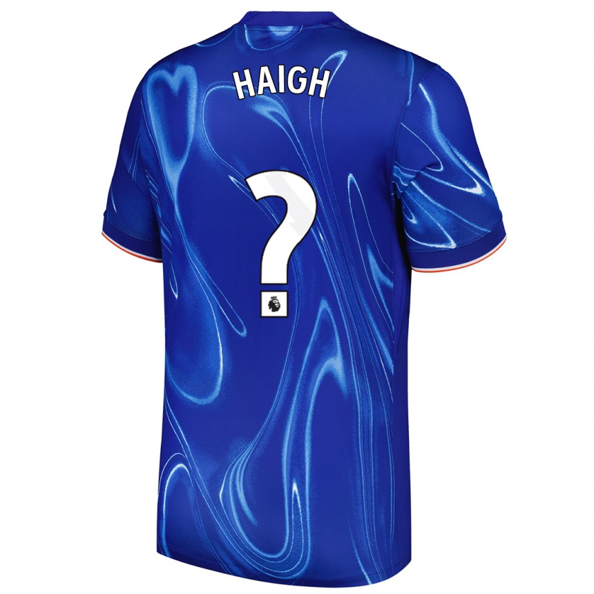 Gyermek Labdarúgás Joe Haigh #0 Kék Fehér Hazai Jersey 2024/25 Mez Póló Ing