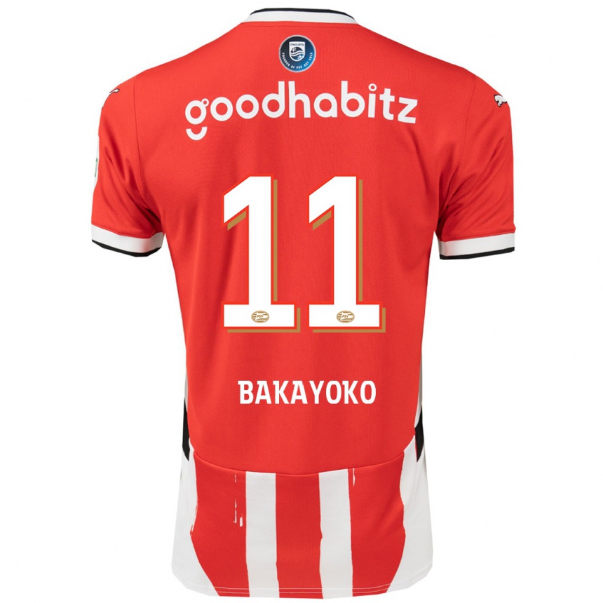 Gyermek Labdarúgás Johan Bakayoko #11 Piros Fehér Hazai Jersey 2024/25 Mez Póló Ing