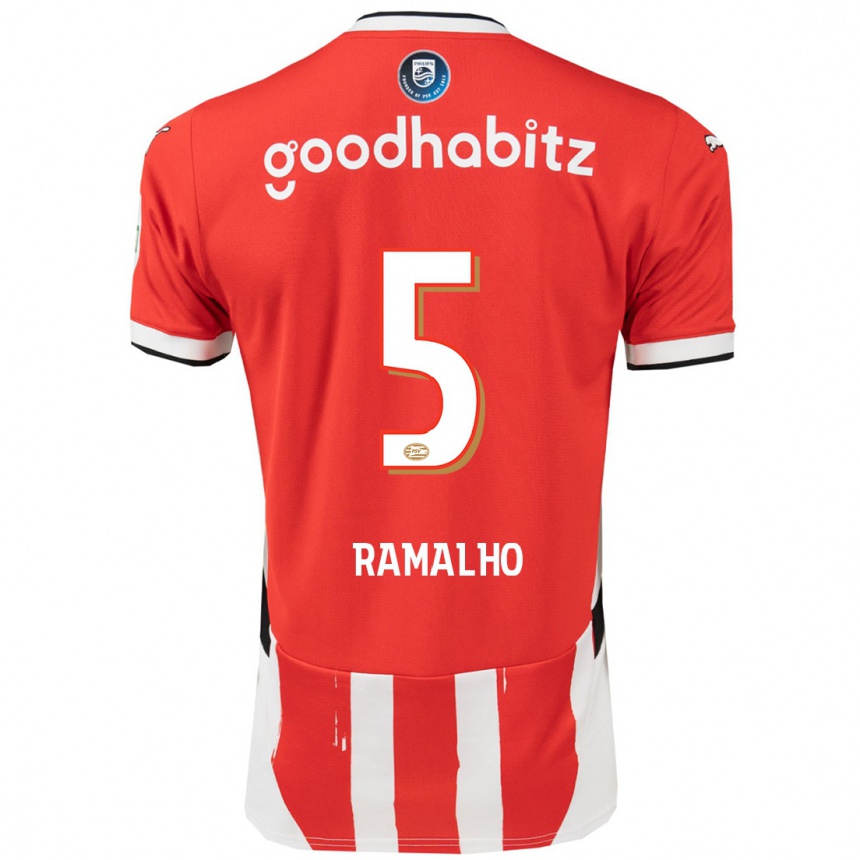 Gyermek Labdarúgás André Ramalho #5 Piros Fehér Hazai Jersey 2024/25 Mez Póló Ing