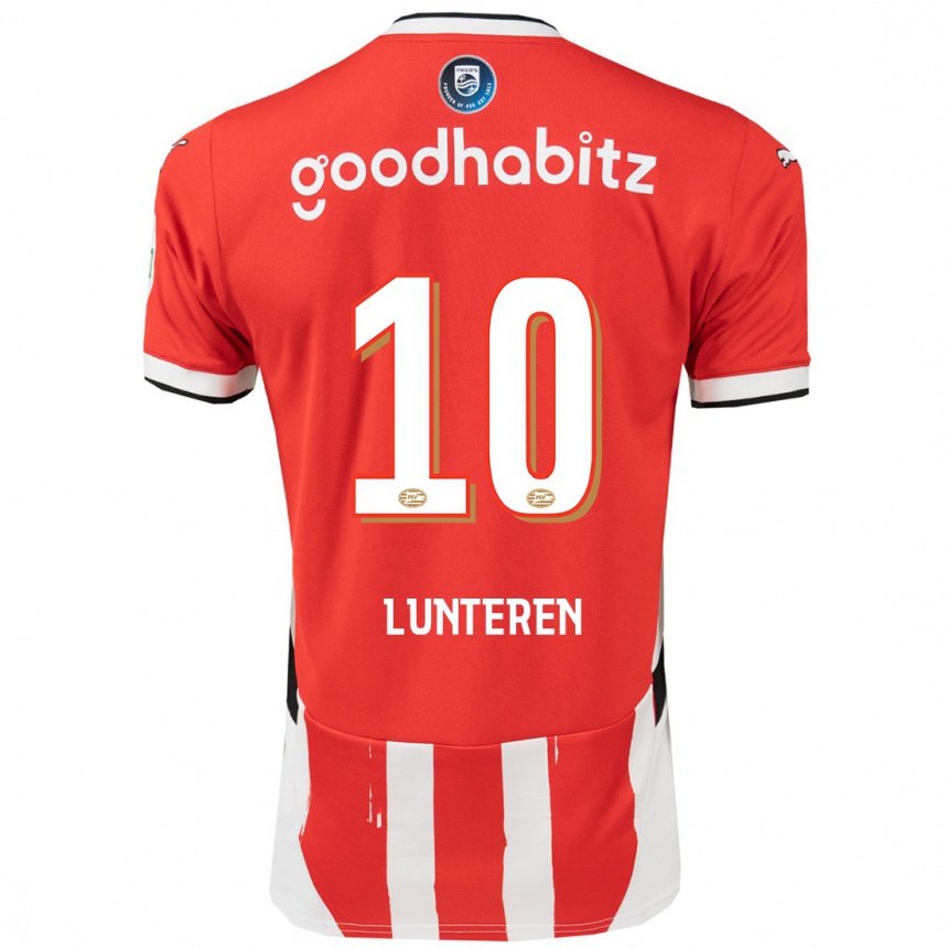 Gyermek Labdarúgás Desiree Van Lunteren #10 Piros Fehér Hazai Jersey 2024/25 Mez Póló Ing