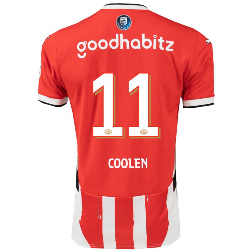 Gyermek Labdarúgás Nadia Coolen #11 Piros Fehér Hazai Jersey 2024/25 Mez Póló Ing