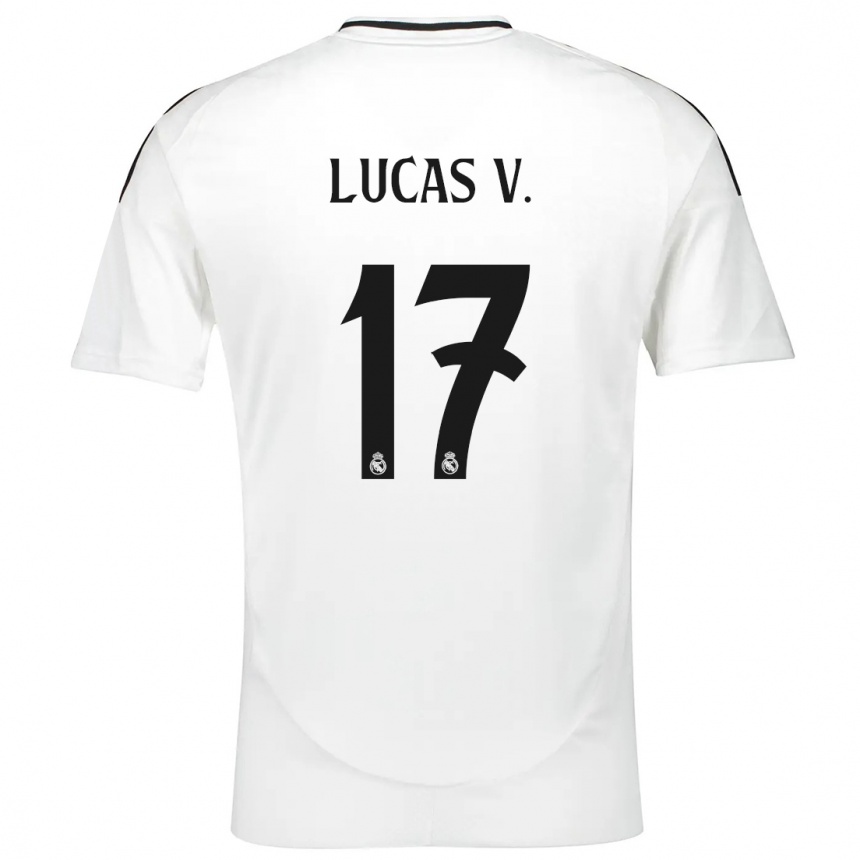 Gyermek Labdarúgás Lucas Vazquez #17 Fehér Hazai Jersey 2024/25 Mez Póló Ing