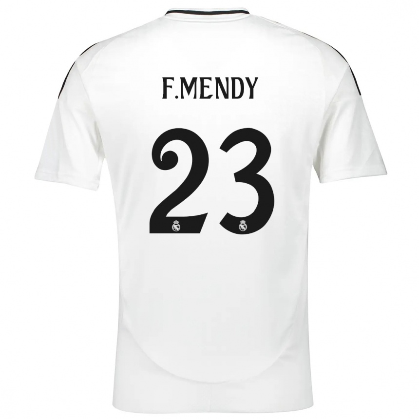 Gyermek Labdarúgás Ferland Mendy #23 Fehér Hazai Jersey 2024/25 Mez Póló Ing