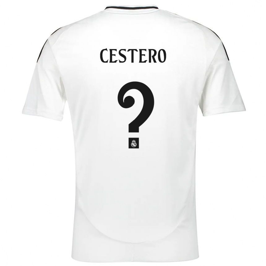 Gyermek Labdarúgás Jorge Cestero #0 Fehér Hazai Jersey 2024/25 Mez Póló Ing