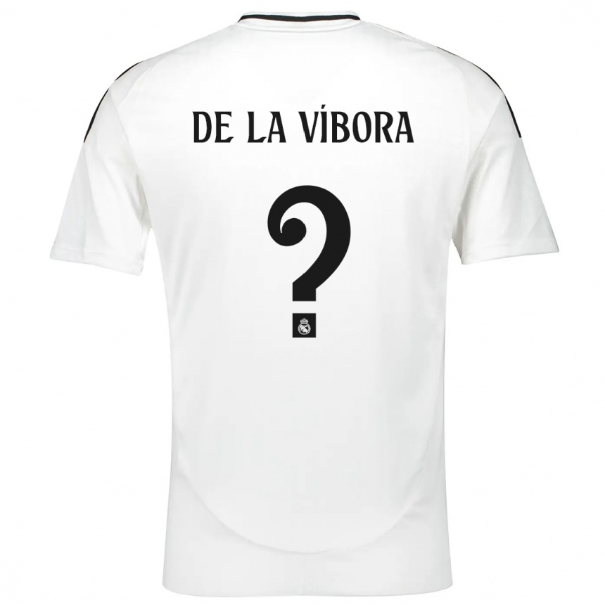 Gyermek Labdarúgás David De La Víbora #0 Fehér Hazai Jersey 2024/25 Mez Póló Ing