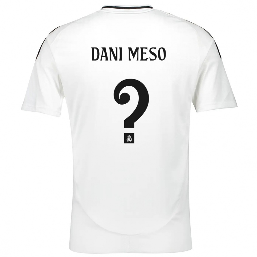 Gyermek Labdarúgás Dani Meso #0 Fehér Hazai Jersey 2024/25 Mez Póló Ing