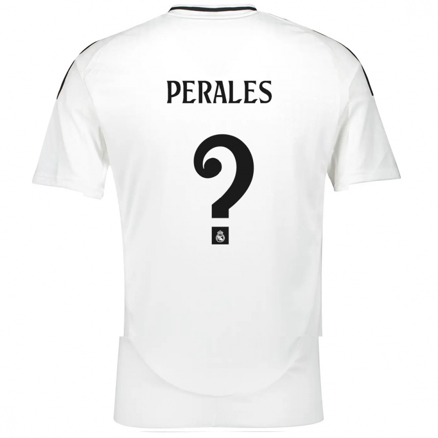 Gyermek Labdarúgás Miguel Perales #0 Fehér Hazai Jersey 2024/25 Mez Póló Ing