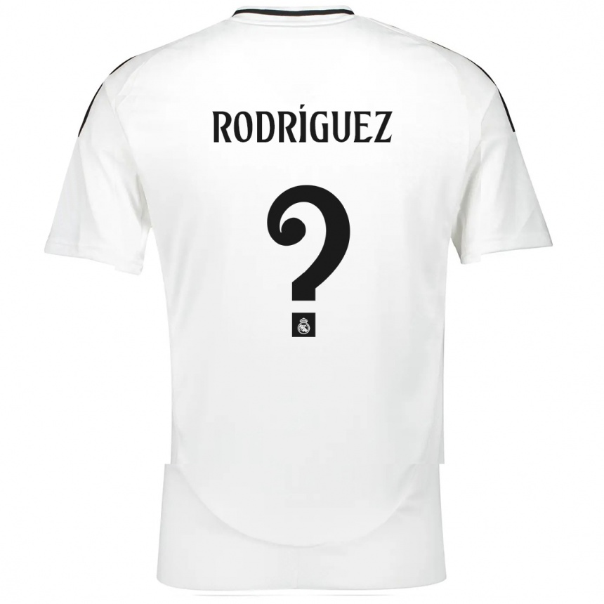 Gyermek Labdarúgás Álvaro Rodríguez #0 Fehér Hazai Jersey 2024/25 Mez Póló Ing