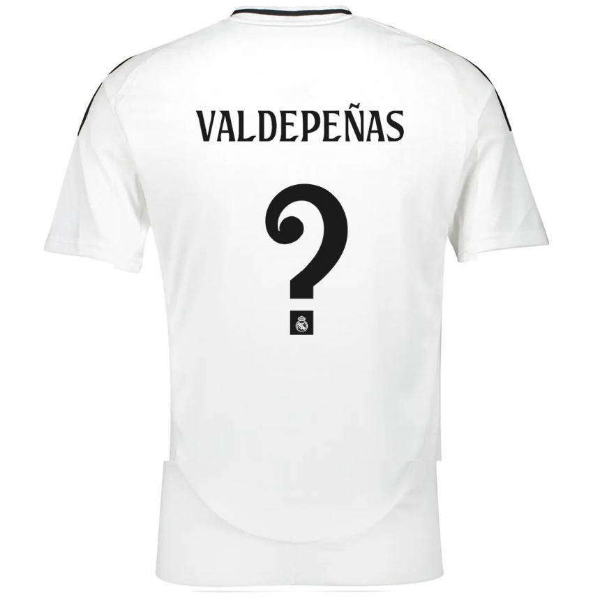 Gyermek Labdarúgás Víctor Valdepeñas #0 Fehér Hazai Jersey 2024/25 Mez Póló Ing