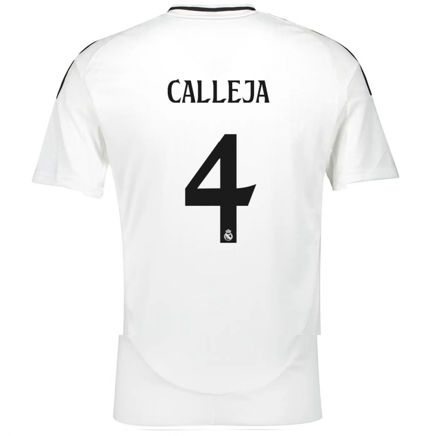 Gyermek Labdarúgás Jaime Calleja #4 Fehér Hazai Jersey 2024/25 Mez Póló Ing