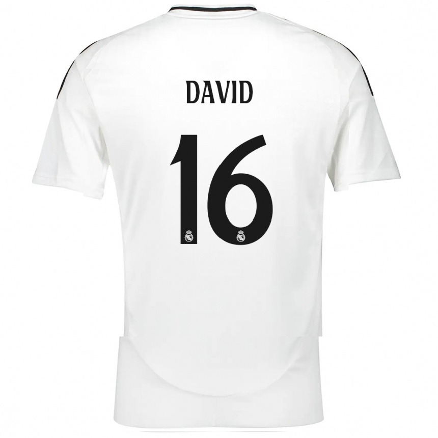 Gyermek Labdarúgás Antonio David #16 Fehér Hazai Jersey 2024/25 Mez Póló Ing