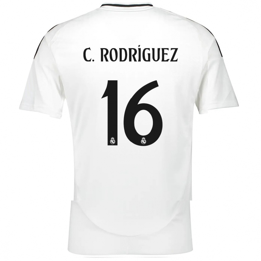 Gyermek Labdarúgás Carlos Rodríguez #16 Fehér Hazai Jersey 2024/25 Mez Póló Ing