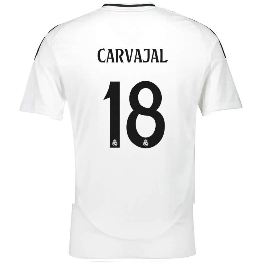 Gyermek Labdarúgás Angel Carvajal #18 Fehér Hazai Jersey 2024/25 Mez Póló Ing