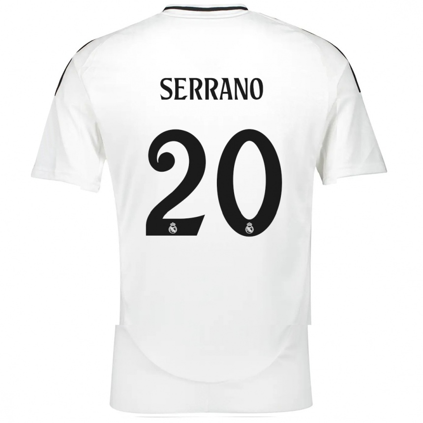 Gyermek Labdarúgás Manu Serrano #20 Fehér Hazai Jersey 2024/25 Mez Póló Ing